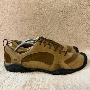 Keen Presidio Mens Tan Brown Leather Suede Walking Hiking Shoes Size 12 EU 46